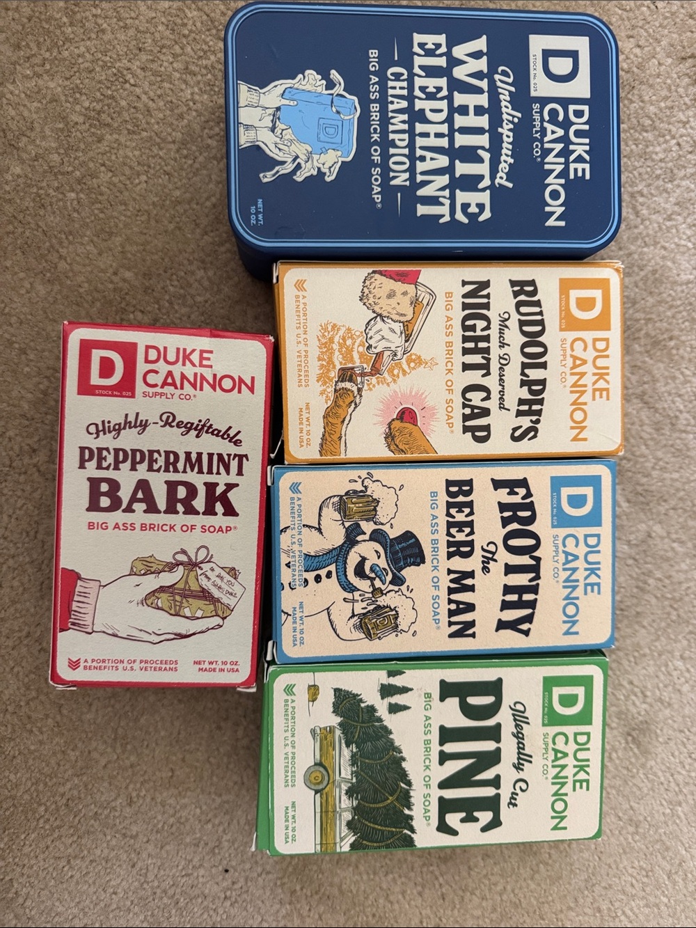Duke Cannon Assorted Scented Soap Gift Set – Red, Blue, Orange, Green, Cream